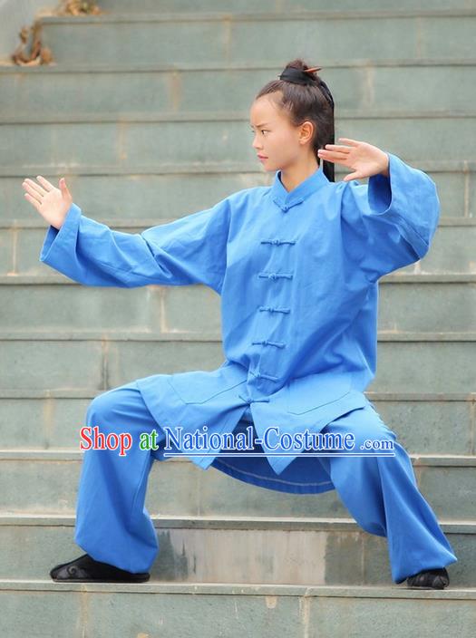 Traditional Chinese Wudang Uniform Taoist Nun Uniform Kungfu Kung Fu Clothing Clothes Pants Shirt Supplies Wu Gong Outfits, Chinese Tang Suit Wushu Clothing Tai Chi Suits Uniforms for Women