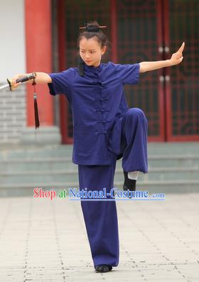 Top Kung Fu Costume Martial Arts Kung Fu Training Uniform Gongfu Shaolin Wushu Clothing for Women