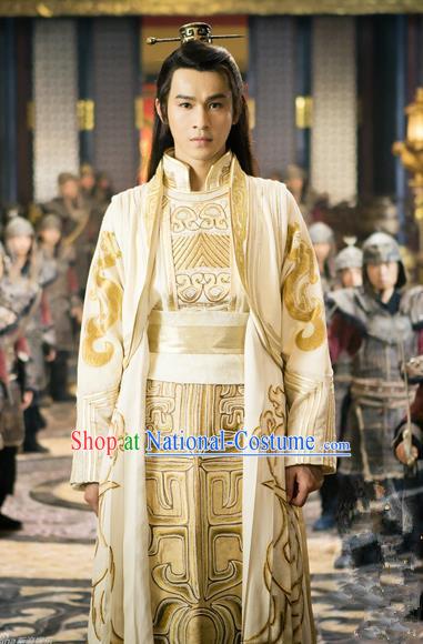 Traditional Chinese Ancient Men Costumes, Ancient Chinese Cosplay General Swordsmen Roayl Prince Embroidered Costume Complete Set for Men