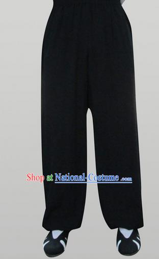 Traditional Chinese Wudang Uniform Taoist Linen Pants Wu Gong Trousers, Chinese Tang Suit Wushu Clothing Tai Chi Bloomers for Men