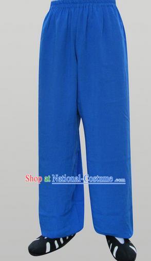 Traditional Chinese Wudang Uniform Taoist Linen Pants Wu Gong Trousers, Chinese Tang Suit Wushu Clothing Tai Chi Bloomers for Men