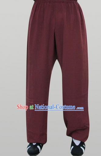 Traditional Chinese Wudang Uniform Taoist Linen Pants Wu Gong Trousers, Chinese Tang Suit Wushu Clothing Tai Chi Bloomers for Men