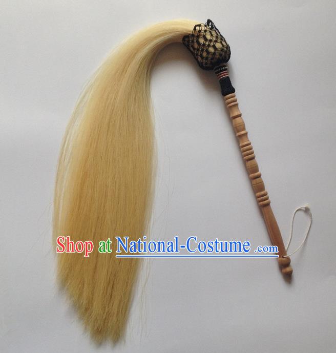 Traditional Chinese Wudang Taoist Supplies Tai Chi Whiskers Really Horsetail Wood Whisk Tai Chi Whiskers for Men