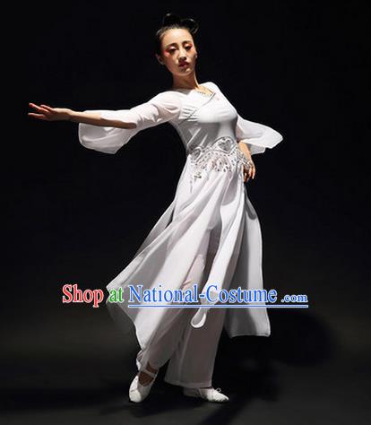 Traditional Chinese Classical Ink Painting Yangko Dance Dress, Yangge Fan Dancing Costume, Folk Dance Yangko Costume For Women