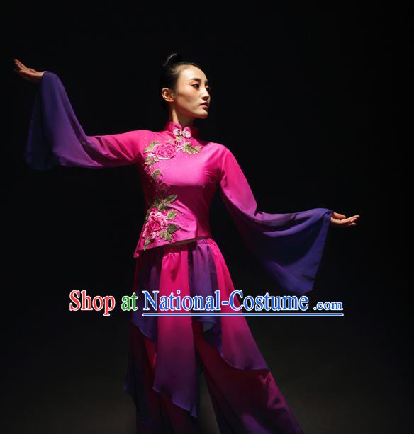 Traditional Chinese Yangge Fan Dancing Costume