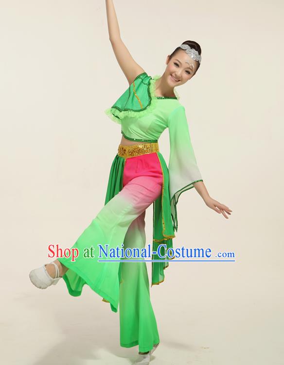 Traditional Chinese Classical Lotus Dance Yangko Dance Dress, Yangge Fan Dancing Costume, Folk Dance Yangko Costume for Women