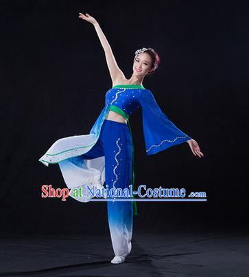 Traditional Chinese Classical Yangko Lotus Dance Dress, Yangge Fan Dancing Costume Umbrella Dance Suits, Folk Dance Yangko Costume for Women