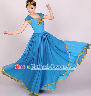 Traditional Chinese Classic Stage Performance Chorus Singing Group Dress Modern Waltz Dance Costumes, Chorus Competition Costume, Compere Costumes for Women