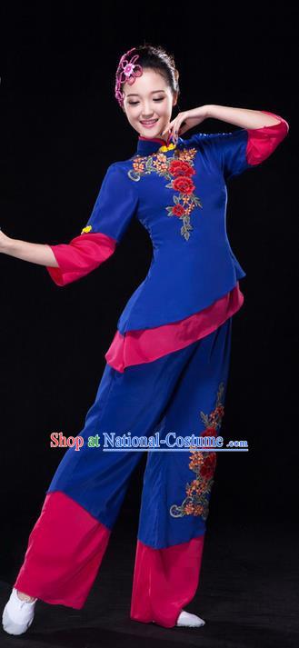 Traditional Chinese Classical Yangko Dance Dress, Yangge Fan Dancing Costume Umbrella Dance Suits, Folk Dance Yangko Costume for Women