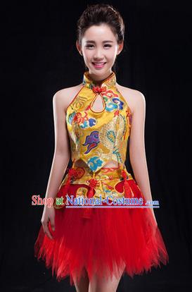 Traditional Chinese Classical Yangko Drum Dance Dress, Yangge Fan Dancing Costume Umbrella Dance Suits, Folk Dance Yangko Costume for Women