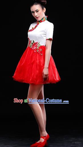 Traditional Chinese Classic Stage Performance Chorus Modern Dance Costumes Bubble Dress, Chorus Competition Costume, Compere Costumes for Women