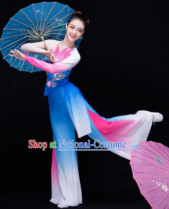 Traditional Chinese Yangge Fan Dancing Costume