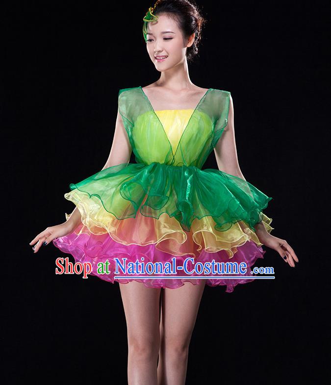 Traditional Chinese Classic Stage Performance Chorus Modern Dance Costumes Bubble Dress, Chorus Competition Costume, Compere Costumes for Women