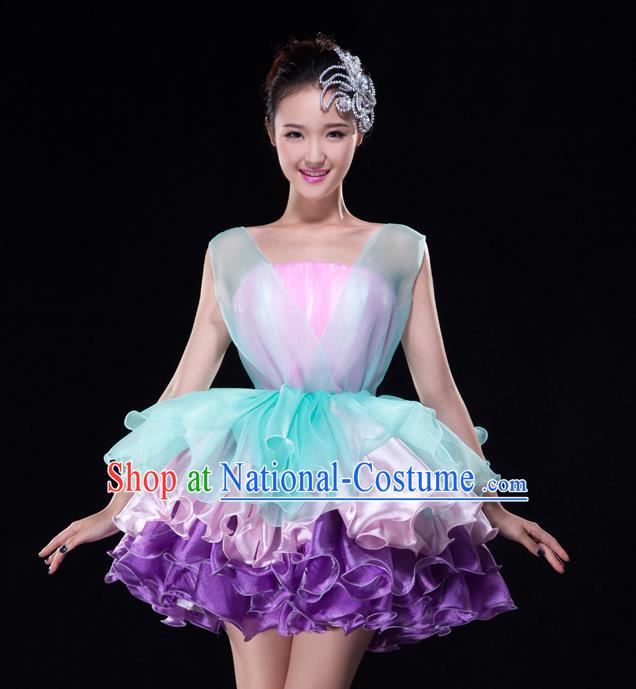 Traditional Chinese Classic Stage Performance Chorus Modern Dance Costumes Bubble Dress, Chorus Competition Costume, Compere Costumes for Women