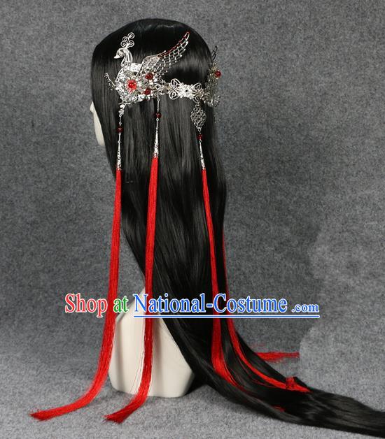 Traditional Chinese Ancient Jewelry Accessories, Ancient Chinese Imperial Princess Headwear Wedding Long Tassels Hair Step Shake, China Wedding Bride Hairpin for Women