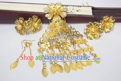 Traditional Chinese Wedding Jewelry Accessories Traditional Xiuhe Suits Wedding Bride Phoenix Headwear Wedding Hairpin Ancient Chinese Tassel Harpins for Women