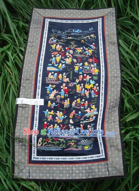 Traditional Chinese Miao Nationality Classic Hand Made Embroidery Flake-One Hundred of Children