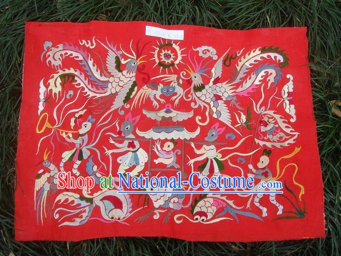 Traditional Chinese Miao Nationality Classic Hand Made Embroidery Flake-Phoenix