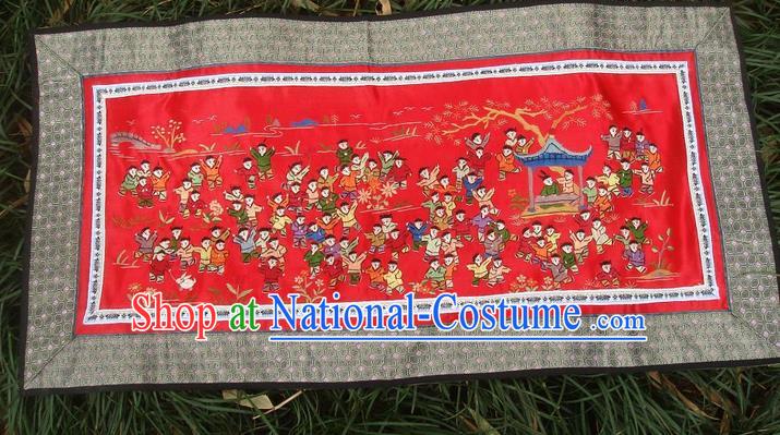 Traditional Chinese Miao Nationality Classic Hand Made Embroidery Flake-One Hundred of Children