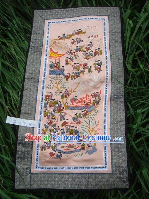 Traditional Chinese Miao Nationality Classic Hand Made Embroidery Flake-One Hundred of Children