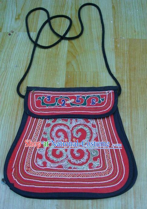 Traditional Chinese Miao Nationality Palace Handmade Embroidery Bag Hmong Handmade Embroidery Hanging Package for Women