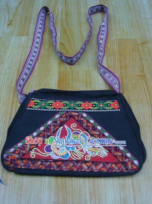 Traditional Chinese Miao Nationality Palace Handmade Embroidery Bag Hmong Handmade Embroidery Hanging Package for Women