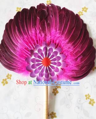 Feather Fans Goose Feather Stage Show Dance properties Purple