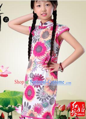 Qi Pao For Girls Cheongsam For Children Play Stage Costume Chinese Traditional style Princess Dress