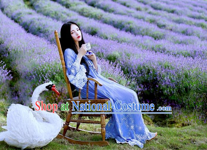 Traditional Classic Women Clothing, Traditional Classic White Silk Pajamas Heavy Lace Embroidery Evening Dress Restoring Garment Skirt Braces Skirt