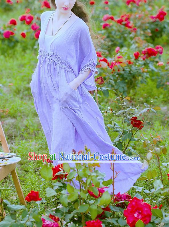 Traditional Classic Women Clothing, Traditional Classic Elegant Yarn Brought Restoring Boat Neck Even Garment Long Skirt