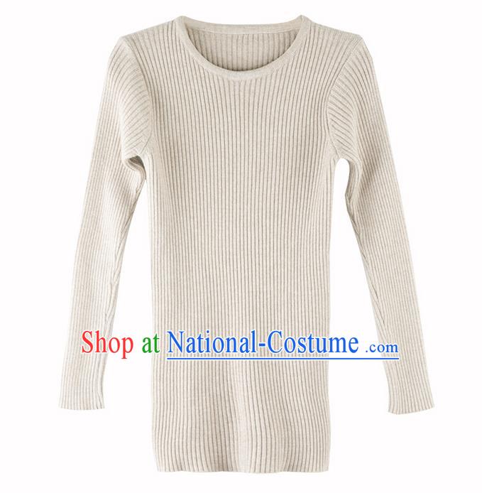 Traditional Classic Women Costumes, Traditional Classic Cotton Comfortable Round Neck Long Sleeve Render Base Sweater