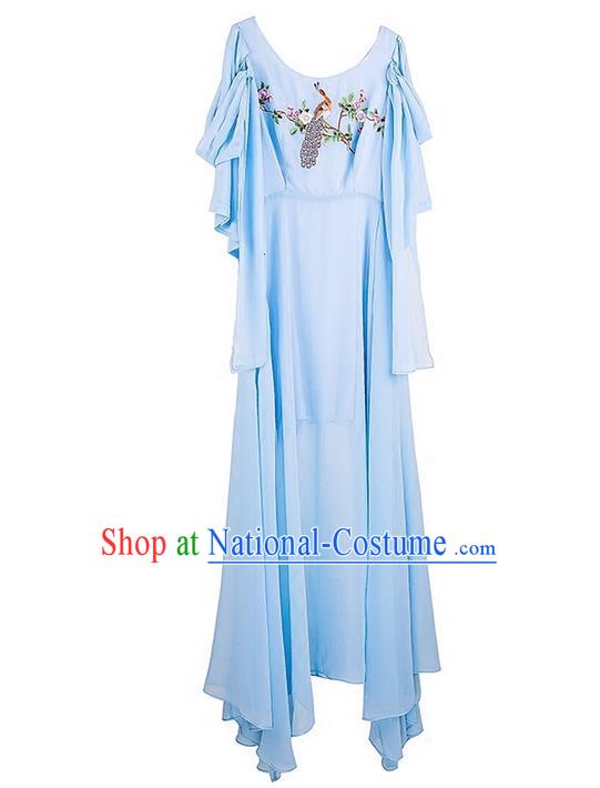 Traditional Classic Women Costumes, Traditional Classic Advanced Embroidery Chiffon Dress Long Skirts