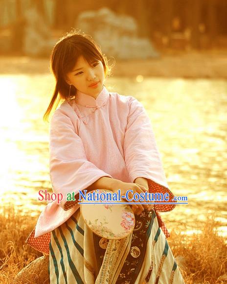 Traditional Classic Women Clothing, Traditional Classic Chinese Real Silk Brocade Thin Cotton-Padded Clothes Chinese Cotton-Padded Jacket Republic Of China Female Costomes