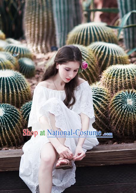 Traditional Classic Women Costumes, Traditional Classic Cotton Whole Body Delicate Embroidery Lace Dress Restoring Long Skirts