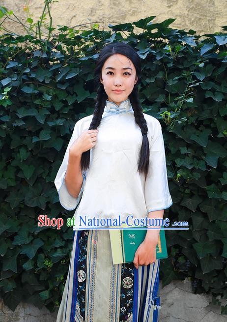 Traditional Classic Women Clothing, Traditional Classic Chinese Republic Of China Silk Satin Jacquard Cotton Chinese Plate Buttons Jacket