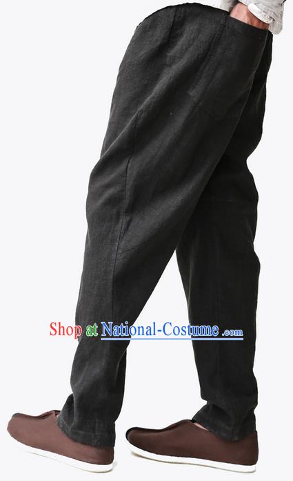 Traditional Chinese Linen Tang Suit Trousers, Chinese Ancient Costumes Linen Pants