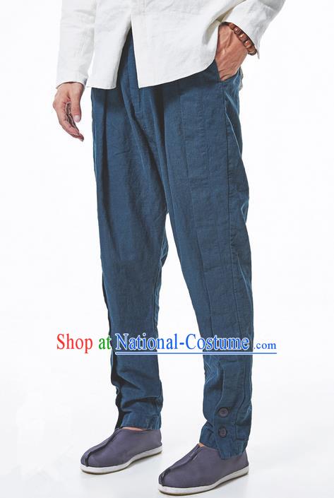 Traditional Chinese Linen Tang Suit Trousers, Chinese Ancient Costumes, Flax Baggy pants Crotch Trousers Yoga Pants