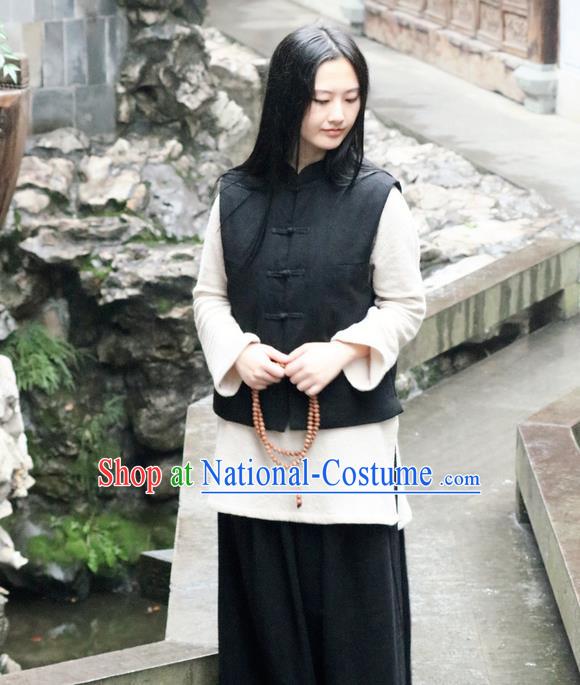 Traditional Chinese Female Costumes,Chinese Acient Clothes, Chinese Plate Buttons Cheongsam Feather Vest, Tang Suits Small Vest Jacket Cotton-Padded Mandarin Jacket for Women