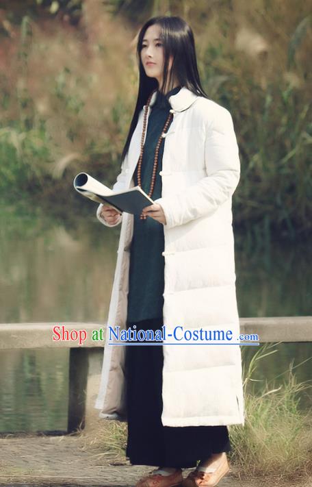 Traditional Chinese Female Costumes,Chinese Acient Clothes, Chinese Hanfu Feather Coat, Tang Suits Plate Buttons Long Dust Coat for Women