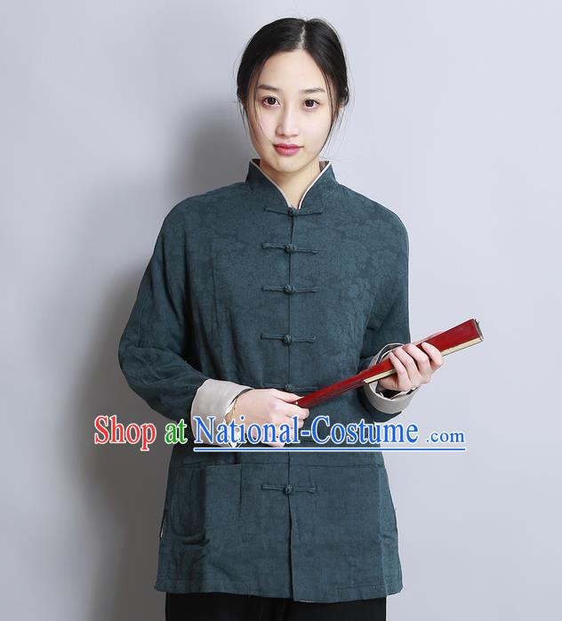 Traditional Chinese Female Costumes, Chinese Acient Hanfu Clothes, Chinese Cheongsam, Tang Suits Plate Buttons Blouse for Women