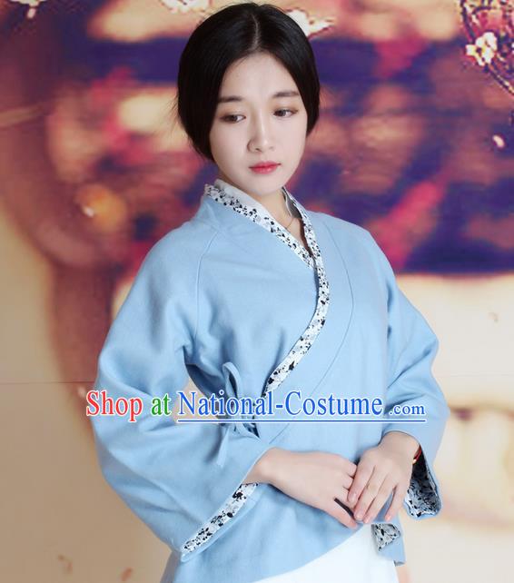 Traditional Chinese Female Costumes, Chinese Acient Hanfu Clothes, Chinese Cheongsam, Tang Suits Plate Buttons Blouse for Women