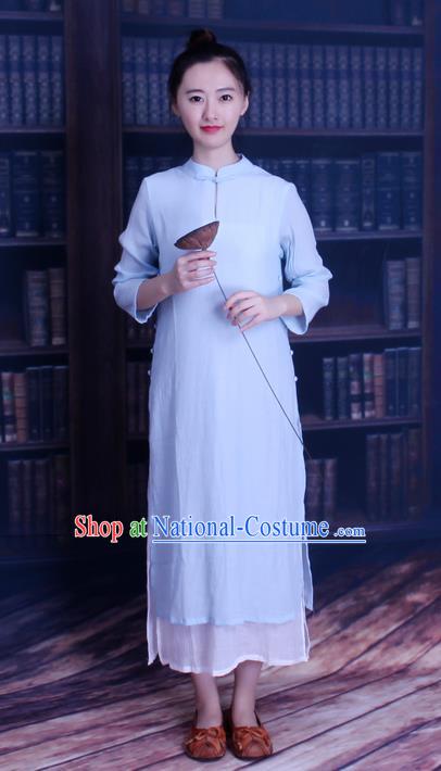 Traditional Chinese Female Costumes, Chinese Acient Clothes, Chinese Mandarin Cheongsam, Tang Suits Plate Buttons Dress for Women