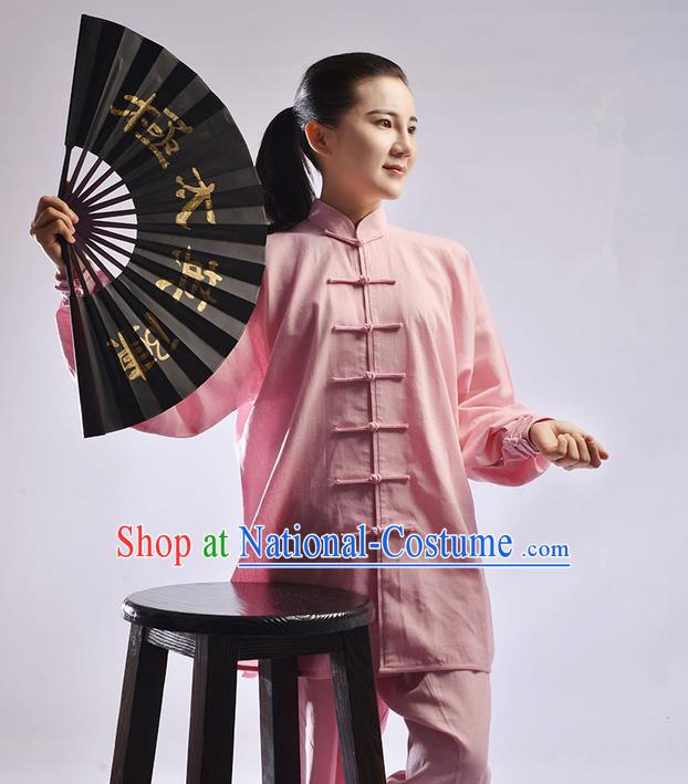 Top Natural Linen Kung Fu Costume Martial Arts Kung Fu Training Uniform Gongfu Shaolin Wushu Clothing Tai Chi Taiji Teacher Suits Uniforms for Women