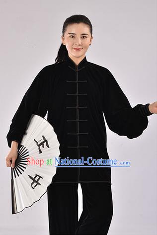 Top Thicken Pleuche Kung Fu Costume Martial Arts Kung Fu Training Uniform Gongfu Shaolin Wushu Clothing Tai Chi Taiji Teacher Suits Uniforms for Women