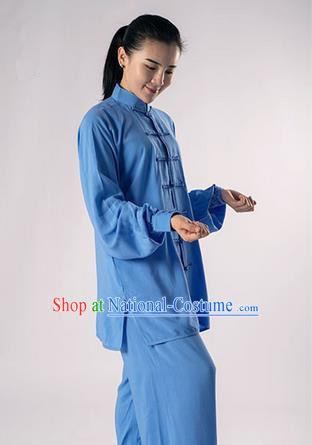 Top Noil Poplin Kung Fu Costume Martial Arts Kung Fu Training Uniform Gongfu Shaolin Wushu Clothing Tai Chi Taiji Teacher Suits Uniforms for Women