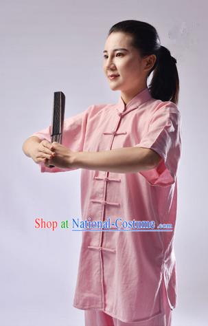 Top Linen Kung Fu Costume Martial Arts Kung Fu Training Uniform Gongfu Shaolin Wushu Clothing Tai Chi Taiji Teacher Suits Uniforms for Women