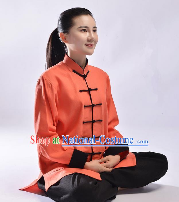 Top Linen Kung Fu Costume Martial Arts Kung Fu Training Uniform Tang Suit Gongfu Shaolin Wushu Clothing Tai Chi Taiji Teacher Suits Uniforms for Women