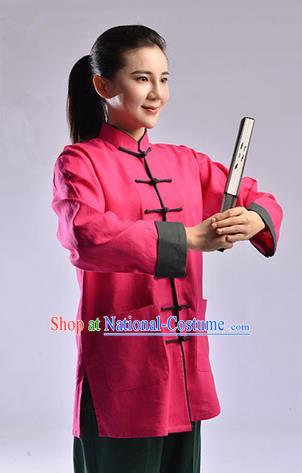 Top Linen Kung Fu Costume Martial Arts Kung Fu Training Uniform Tang Suit Gongfu Shaolin Wushu Clothing Tai Chi Taiji Teacher Suits Uniforms for Women