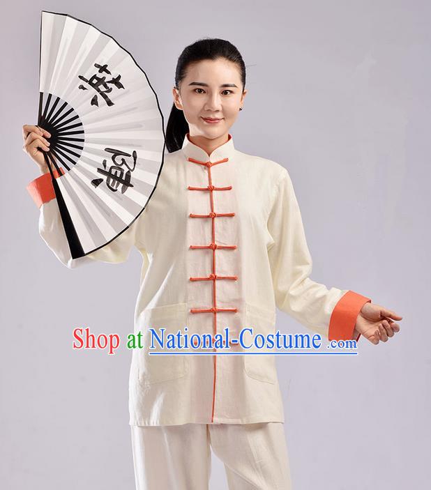 Top Linen Kung Fu Costume Martial Arts Kung Fu Training Uniform Tang Suit Gongfu Shaolin Wushu Clothing Tai Chi Taiji Teacher Suits Uniforms for Women