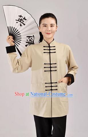 Top Linen Kung Fu Costume Martial Arts Kung Fu Training Uniform Tang Suit Gongfu Shaolin Wushu Clothing Tai Chi Taiji Teacher Suits Uniforms for Women